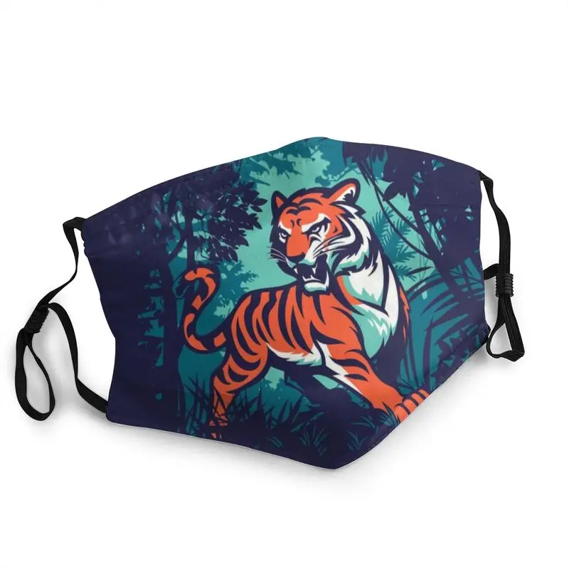 

Breathable Tiger Jungle Mask for Face Forest Animal Cat Anti Haze Dust Protection Cover Respirator Mouth Muffle