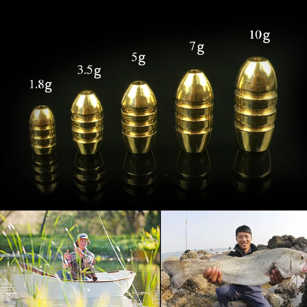 10 шт./лот дополнительные пулевые медные рыболовные грузила для мягкой приманки