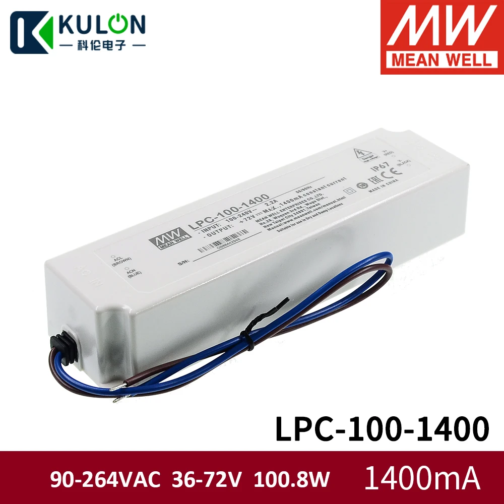 

Оригинальный Meanwell LPC-100 Водонепроницаемый светодиодный источника питания с одним Выход 100 W 350mA 500mA 700mA 1050mA 1400mA 1750mA 2100mA драйвер