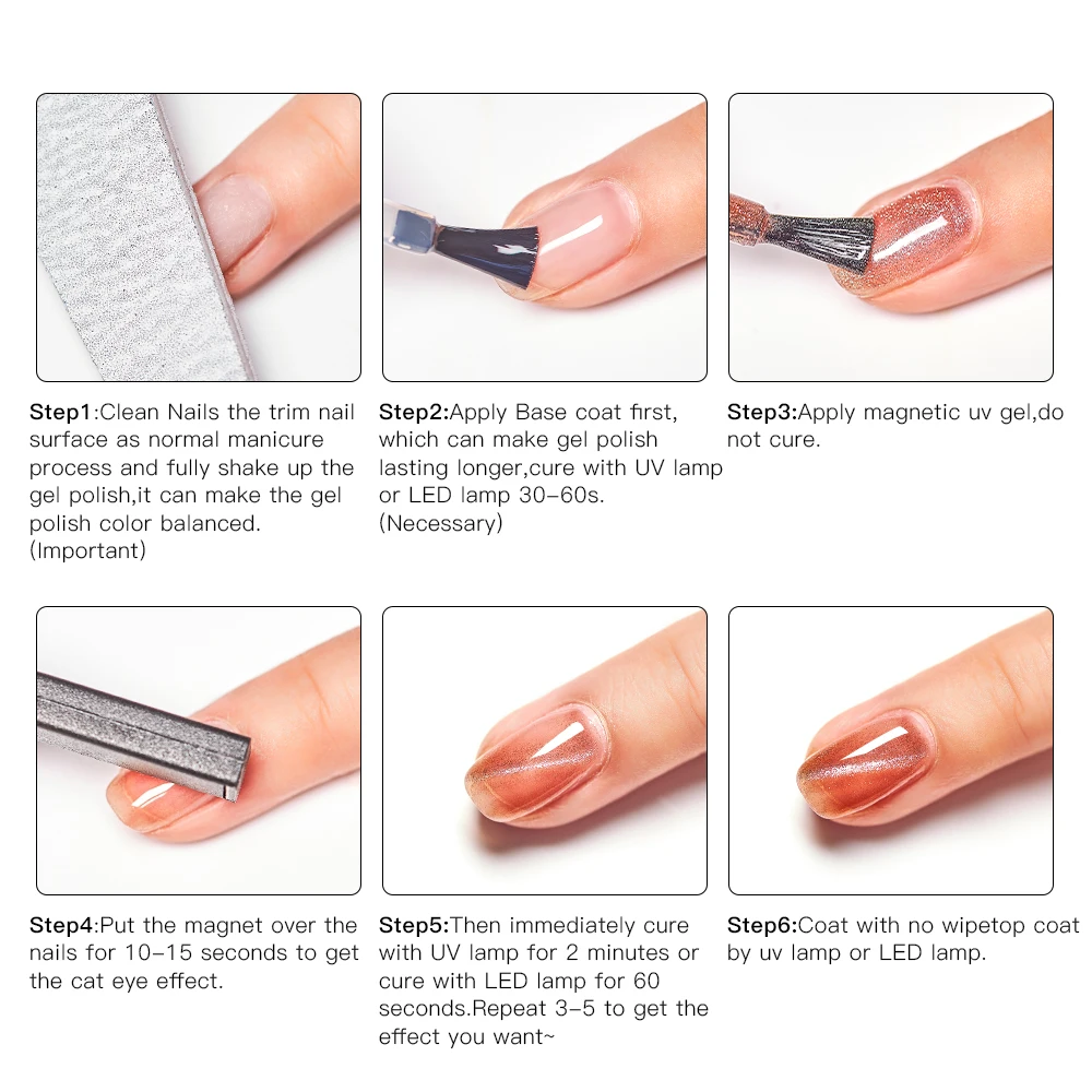 

MEET ACROSS 8ml Jelly Cat Eye Magnetic Gel Nail Polish Cat Eye Nail UV Gel Holographic Glitter Varnish Nail Art Lacquer Varnish