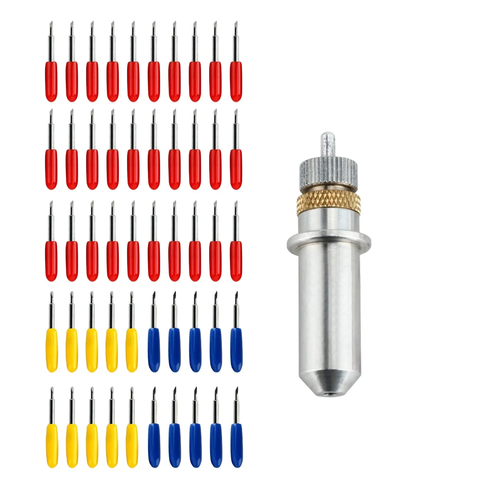 

51 Pcs Tungsten Steel Vinyl Cutter Blades Lettering Blade Compatible With 1 Knife Block Blade Holder