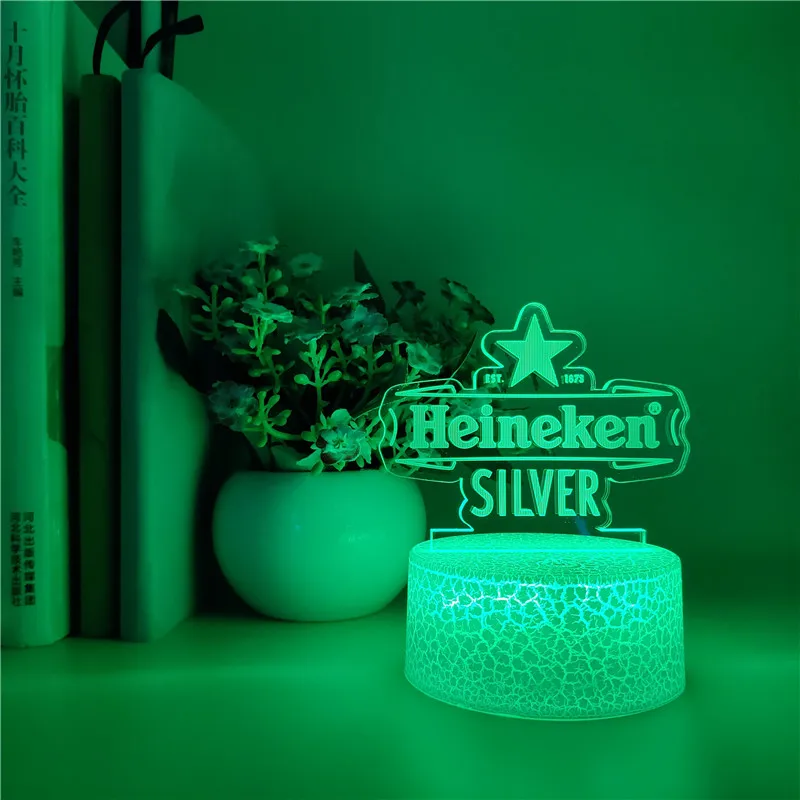 

Smart Phone Control Famous Beer Logo Night Light Led Remote Control Color Changing Nightlight for Home Decor Event Prize