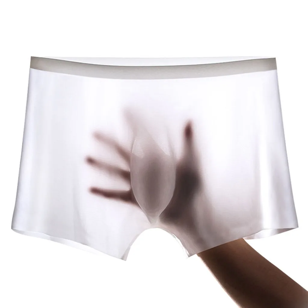 

Ice Silk Men Underwear Ultra-thin Translucent Sexy Men's Panties Boxer Short Comfortable Breathable Cool Underpants 3xl Hombre