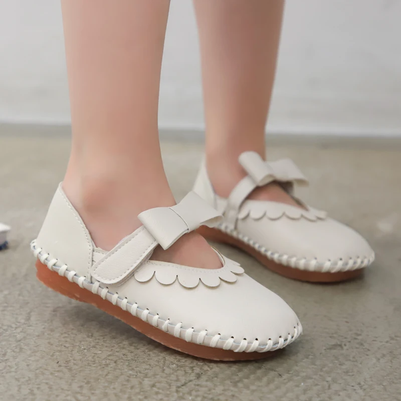 Детская мягкая кожаная обувь для маленьких девочек однотонная детская принцессы
