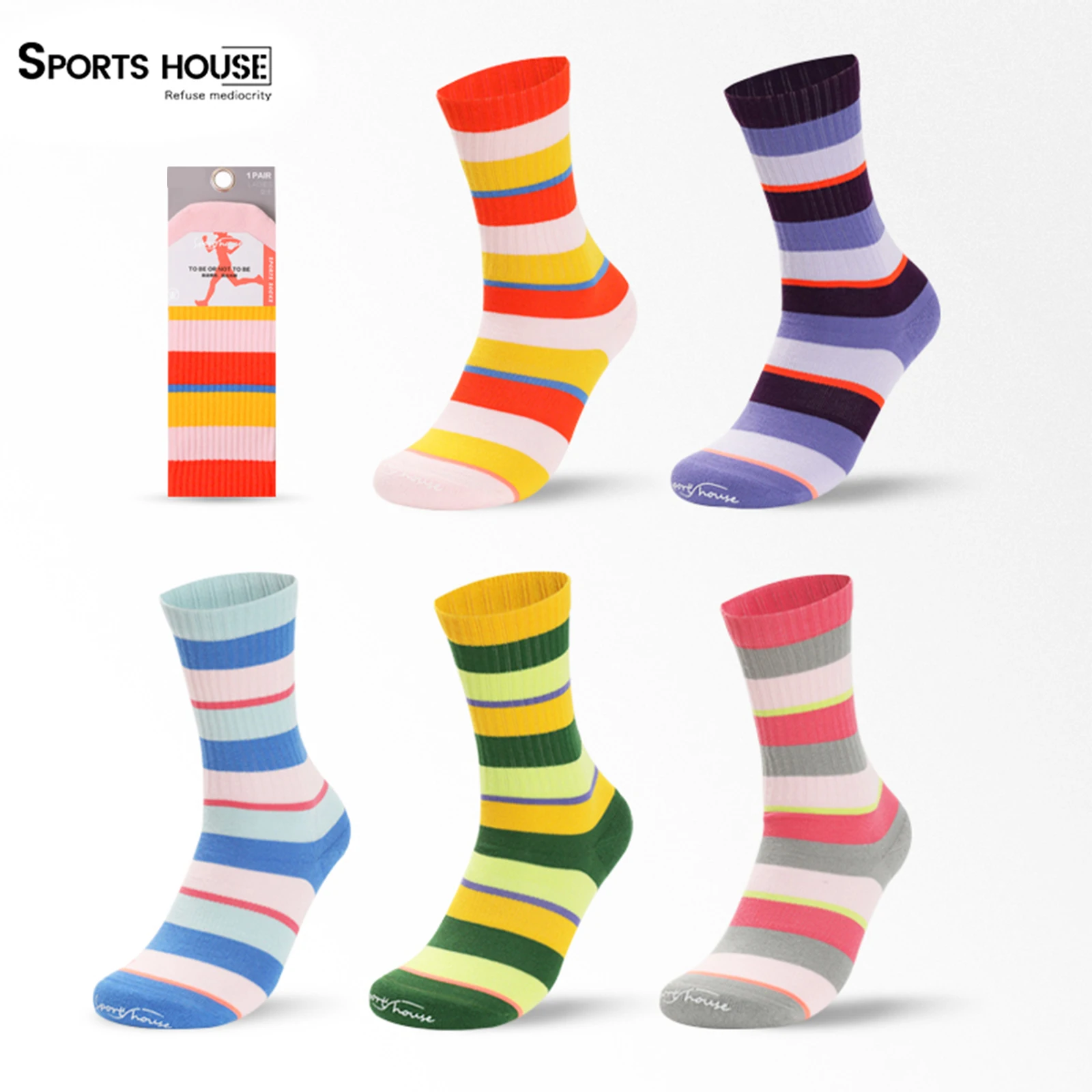 

3Pairs Women Running Wicking Cushion Cotton Crew Socks Outdoor Breathable Sweat Walking Backpacking Athletic Sports Casual Sock