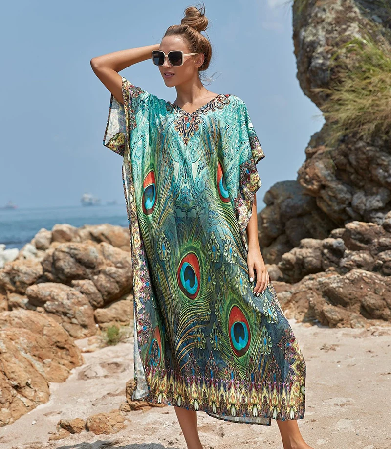 

Easy Dry Beach dress Robe Plage Vestido Playa Beach Pareo Swimsuit dress Beachwear Plus size Bathing suit Women Maxi Dress