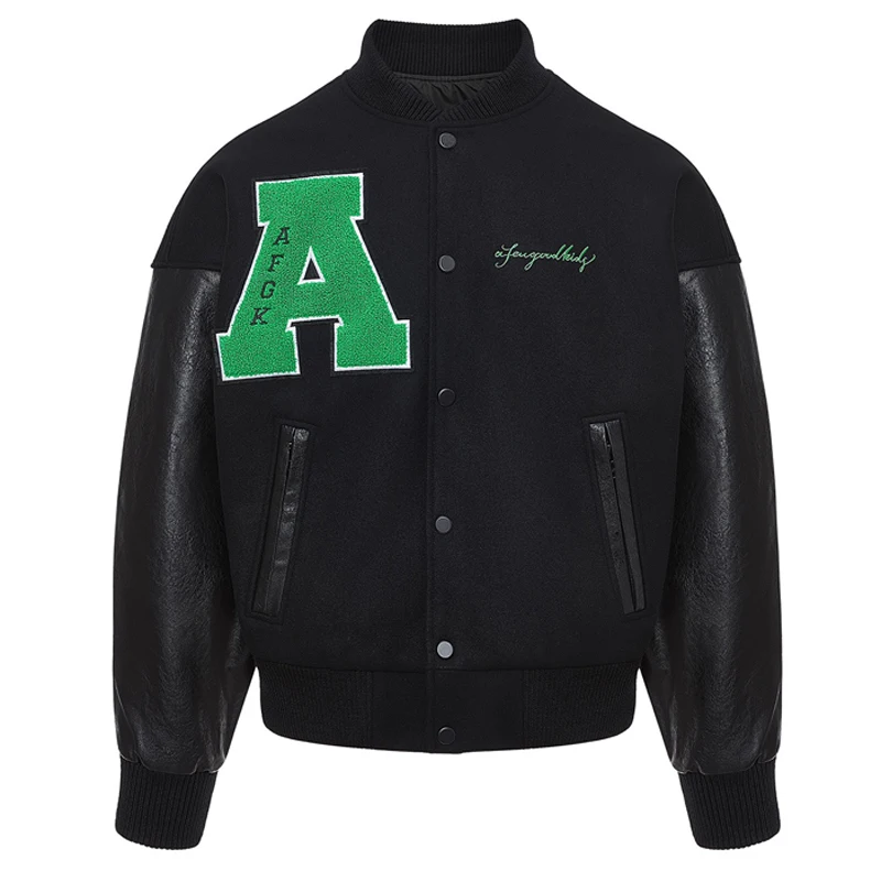 

2021 Varsity Jacket Men 3D Stereo Letter Embroidery Hip Hop Patchwork Harajuku Women Fashion College Bomber Jacket Unisex Autumn