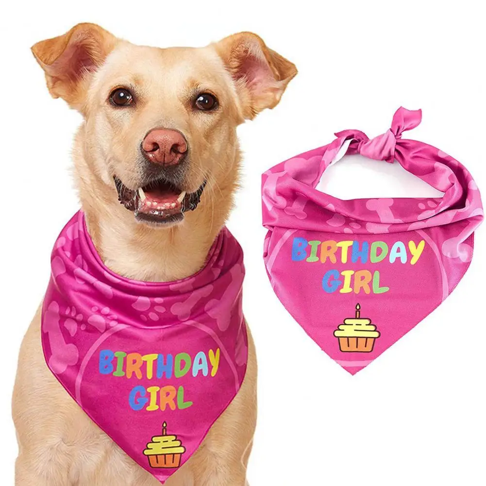 

Pet Bandana Wear-Resistant Pet Neckerchief Birthday Party Cat Dog Bandana Supplies