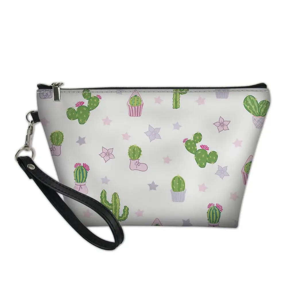 

Cartoon Cactus Pattern Travel Cosmetic Bags for Women Toiletries Cute Animal Print Makeup Bag Female Storage Make Up Case