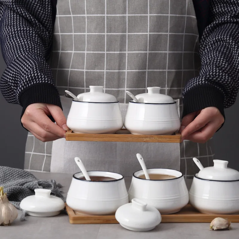 Керамическая банка для приправ в скандинавском стиле бытовая коробка хранения