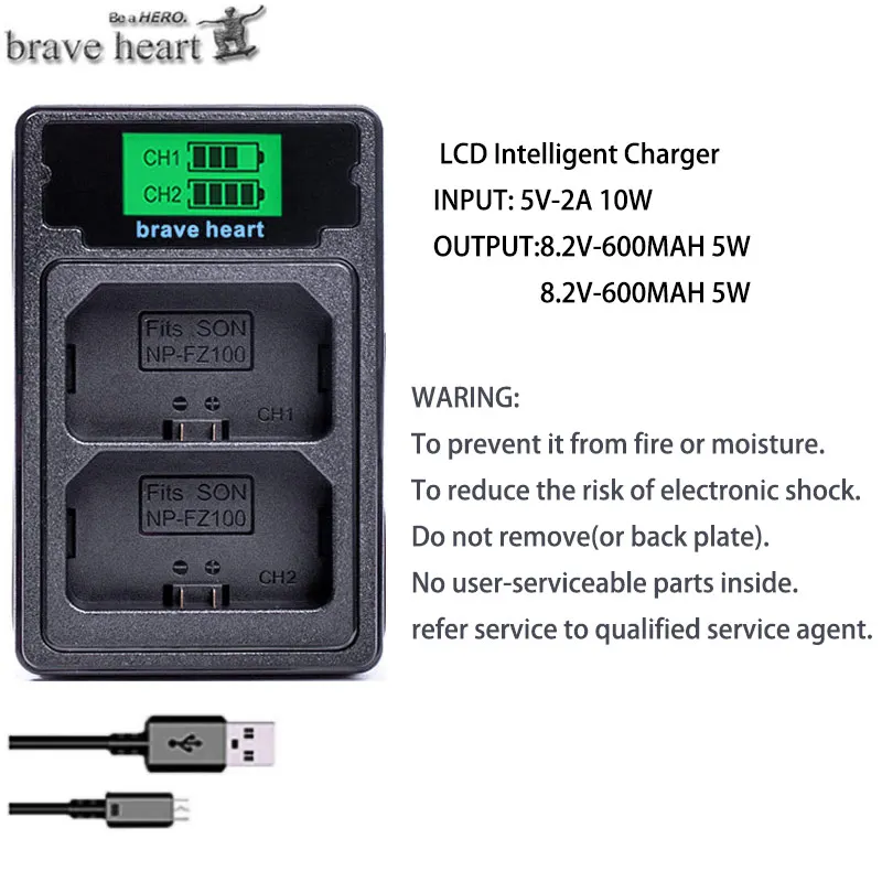 Новейшая модель 2400 мА/ч NP-FZ100 NP FZ100 Перезаряжаемые Li-Ion Батарея для Sony BC-QZ1 a9 a7R III a7