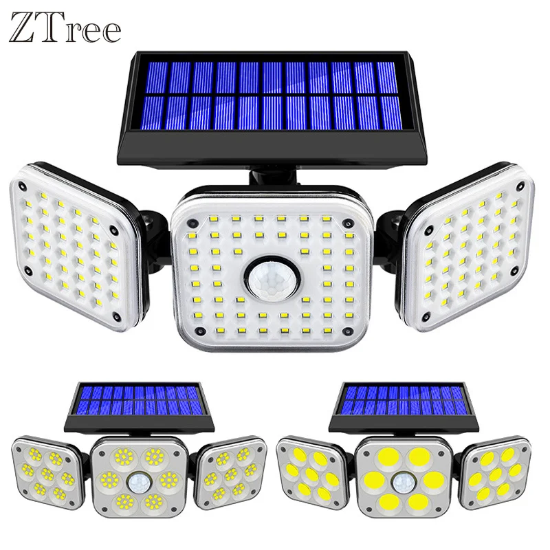 Solar Lights Outdoor LED 800LM Wireless LED Solar Motion Sensor Lights With Adjustable Lamps Waterproof Security Light