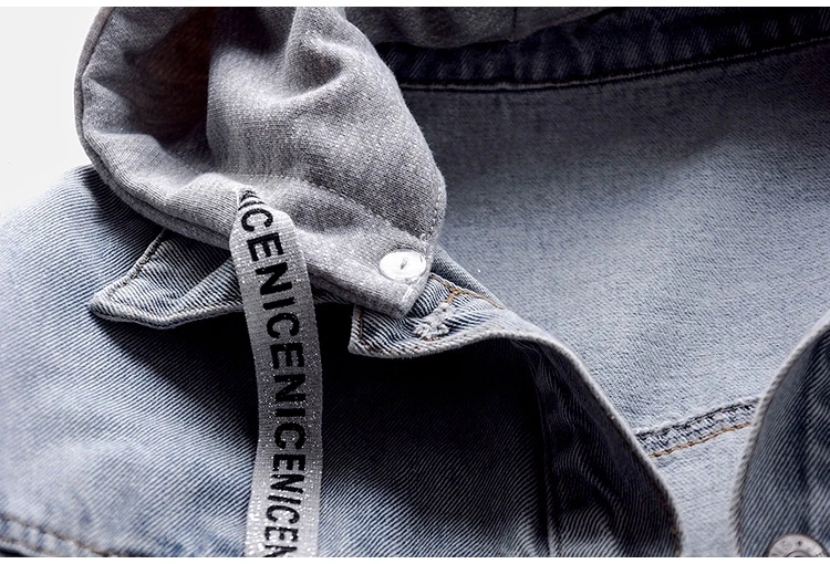 Женская джинсовая куртка ZQLZ повседневная короткая демисезонная уличная с