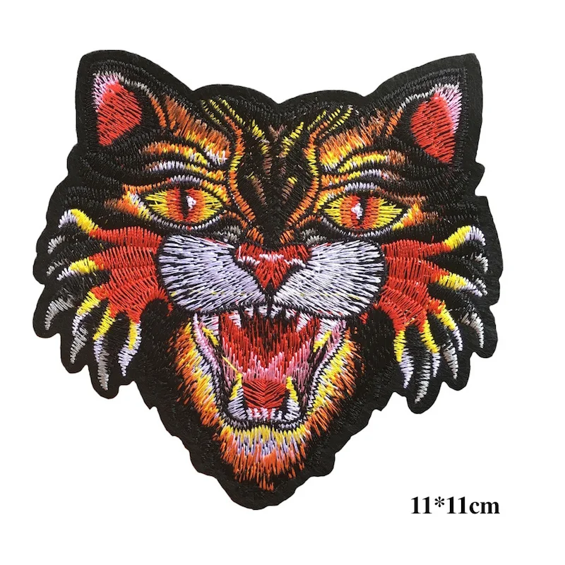1 шт. оптовая продажа модные крутые Аппликации с вышивкой в виде кошки нашивки для