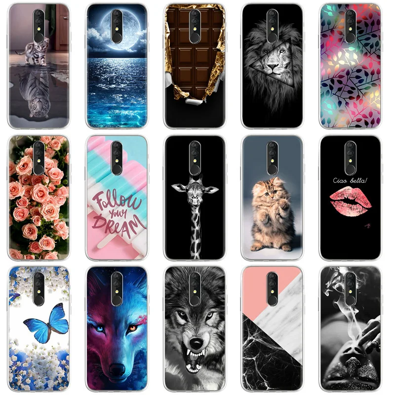

Soft Silicone Case For Alcatel 3 2019 Cases 5.94" Black Painted Back Cover For Alcatel 3 5053Y 5053D 5053K Cute Cartoon Capinha