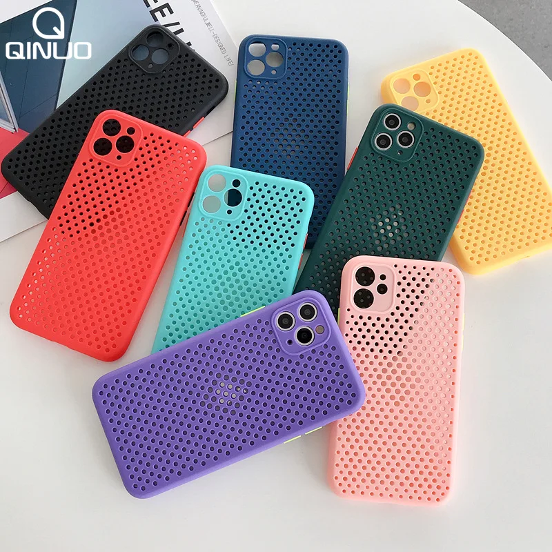 Полый охлаждающий чехол для телефона задняя крышка iPhone 11 Pro Max дышащий мягкий X XS XR