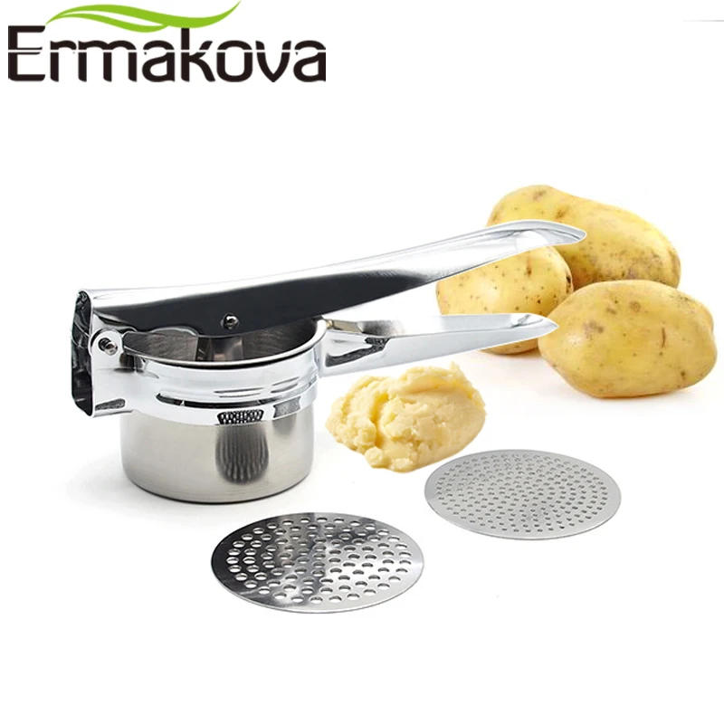 ERMAKOVA картофеля Ricer Нержавеющая сталь Картофельная давилка фрукты Пресс Еда