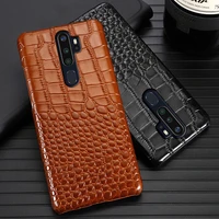 genuine leather phone case for realme 3 5 6 x lite xt x2 x50 pro q cases natural cowhide crocodile texture back cover funda capa