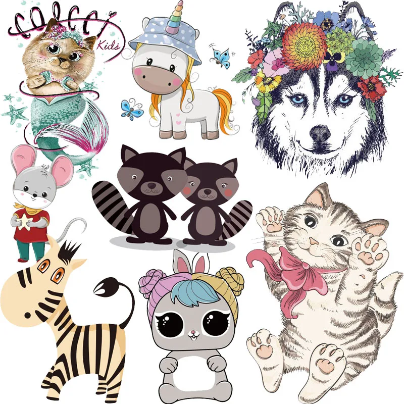 

Unicorn Wolf Animal Stickers Transfers For Clothing Thermoadhesive Patches On Clothes DIY Thermal Transfers For Clothing Dress