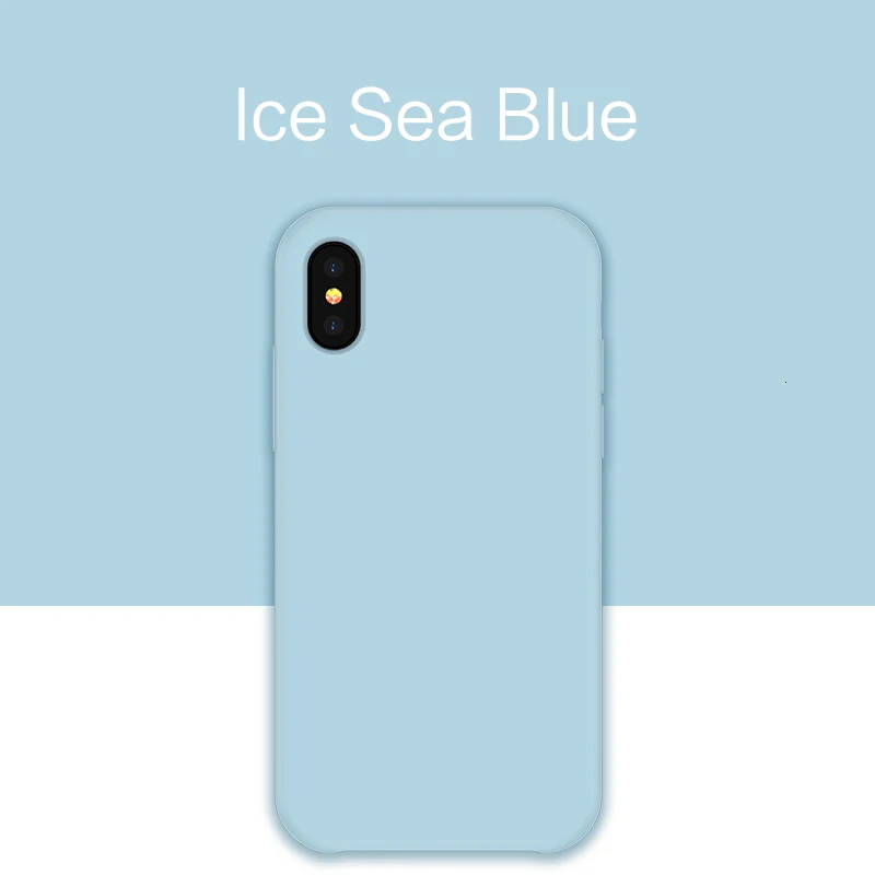 Ice Sea Blue Силиконовый чехол для iPhone 11 Pro Max, однотонный жидкий силикон, бампер для iPhone XR XS 7 8 Plus Funda Coque - Цвет: Ice Sea Blue