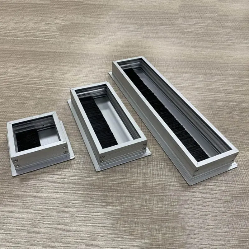 Aluminium Square Rectangle Desk Computer Wire Cable Outlet Insert Hole Cover Table Grommet Hardware