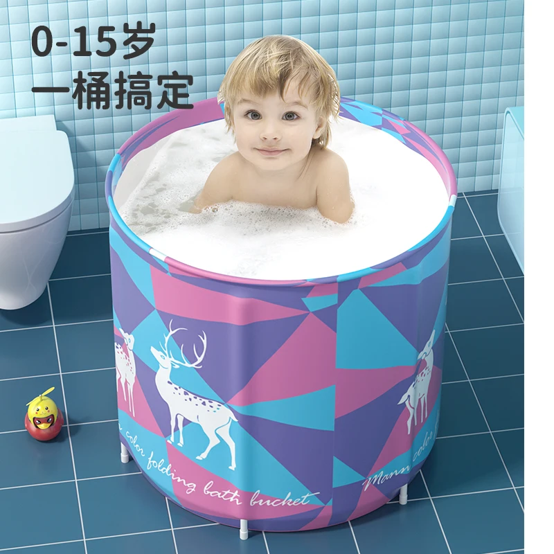 

Foldable Baby Bathtub Shower Portable Bathroom Pattern Thick Inflatable Bathtub Adults Large Piscina Infantil Household Products