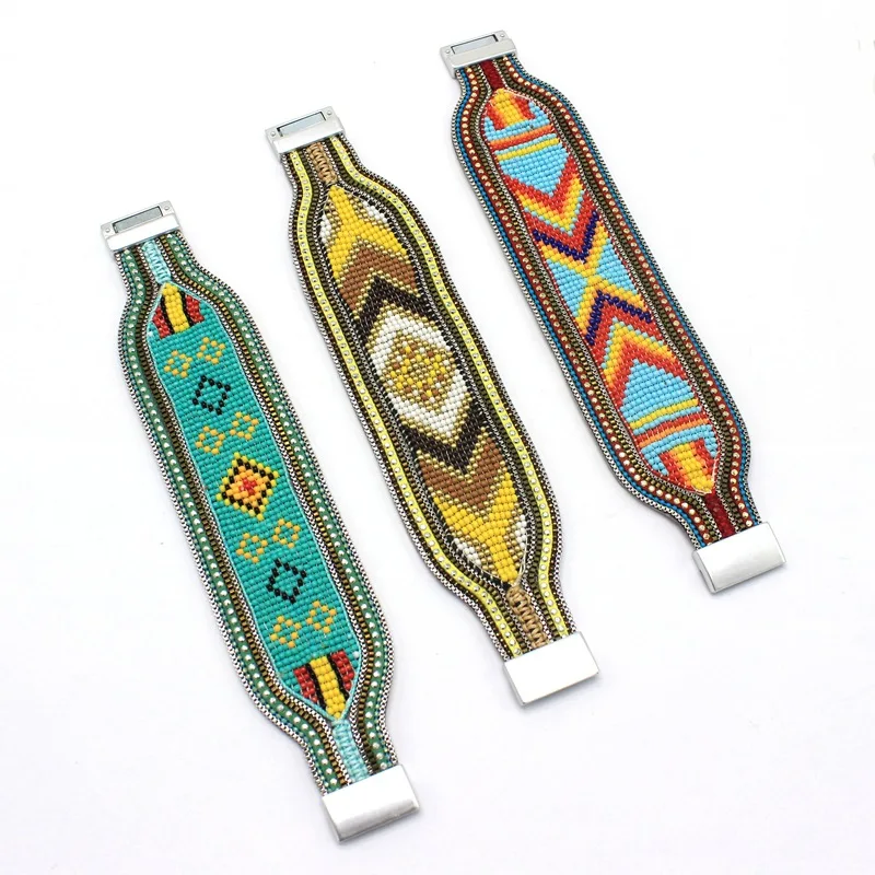 ABL208 широкий ручной работы семян из бисера Намагниченный бразильский Браслеты & с