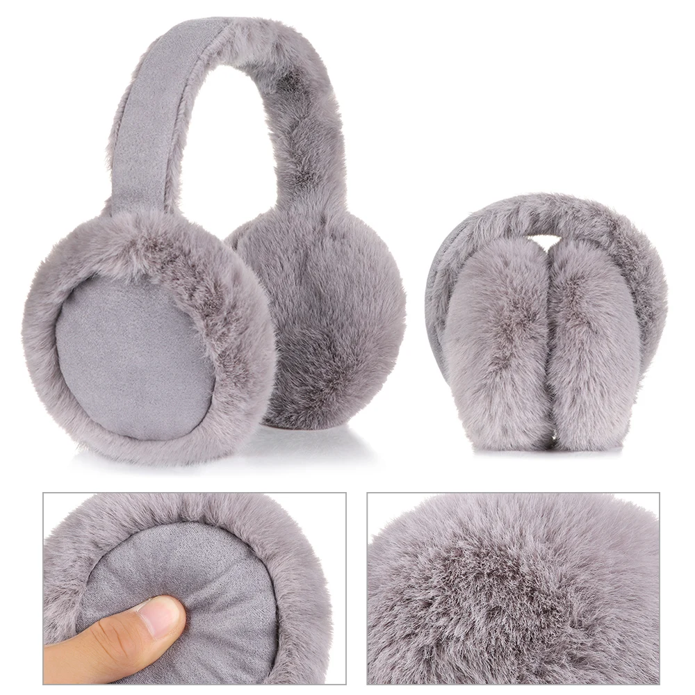 Женские зимние теплые пушистые наушники однотонные Мягкие плюшевые сохраняющие