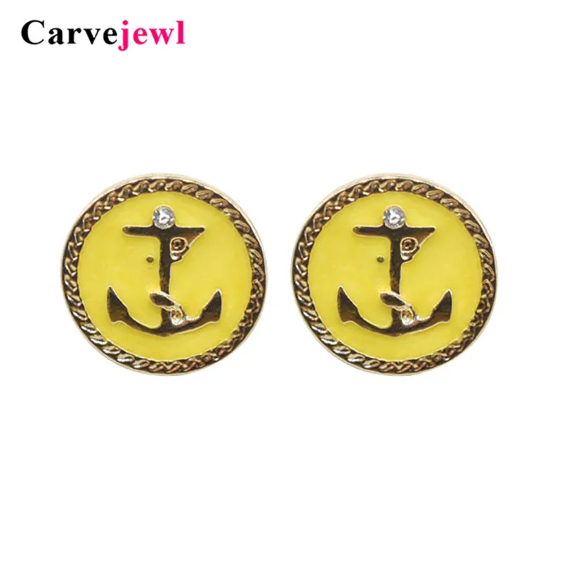 

Carvejewl anchor stud earrings for women jewelry hand painted enamel glaze earring cute korean earrings stud new fashion hot