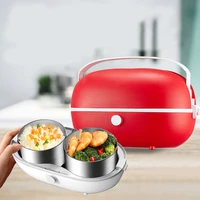 220v eu plug electric heating lunch box leakproof steamer mini rice cooker meal food warmer container stainless steel portable