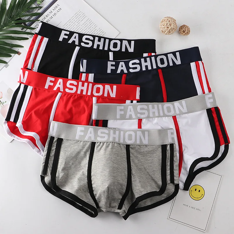 

5Pcs Fashion Men Boxers Underwear U Convex Designer Breathable Soft Cotton Brand Quality Short Boxer Sexy Cuecas Under Panties