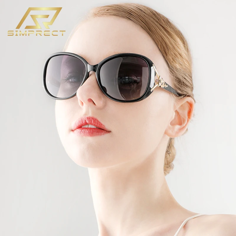 

SIMPRECT Polarized Sunglasses Women 2021 Luxury Brand Designer Retro Round Sun Glasses Fashion Vintage Shades For Women Zonnebri