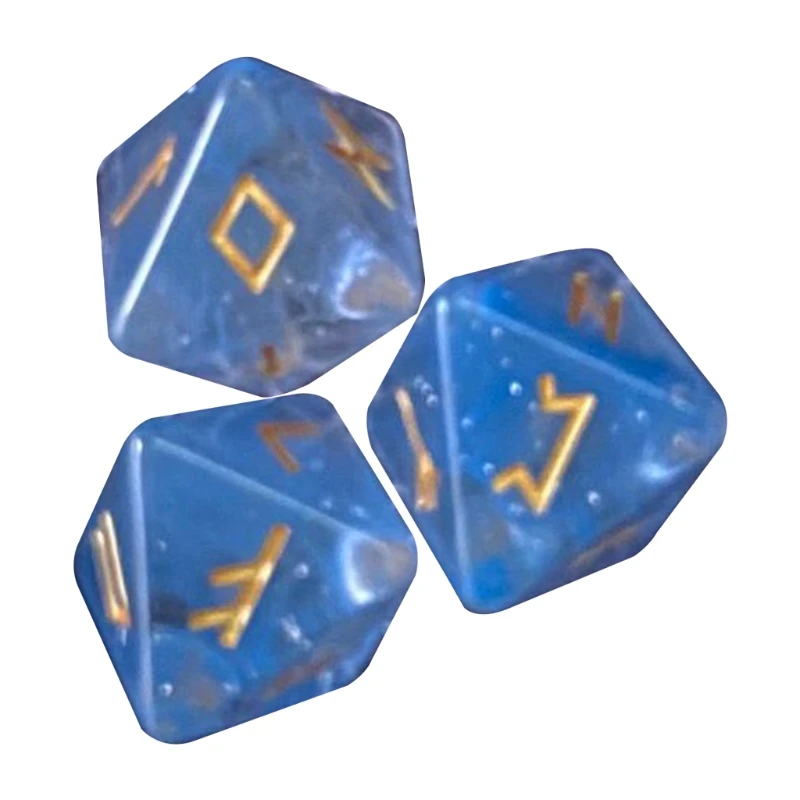 

3 Pcs 8-Sided Rune Dice Resin Assorted Polyhedral Dices Set Divination Game Toys RXBC