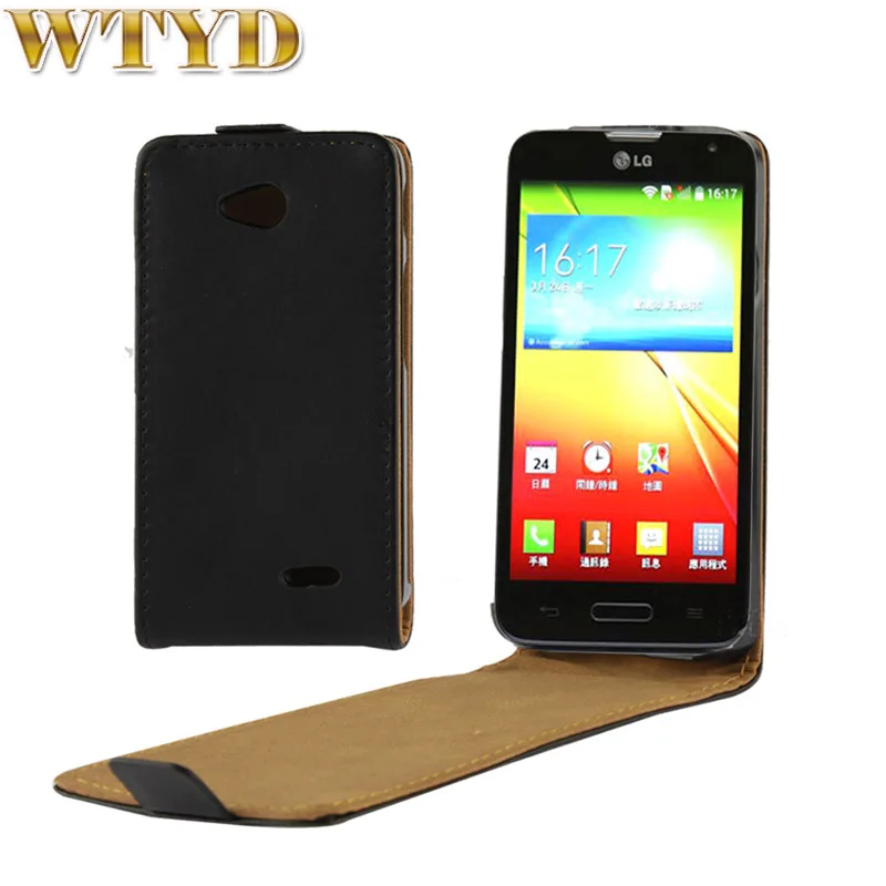 Вертикальный кожаный чехол-книжка с магнитной застежкой для LG L70 / Dual D325 защитный