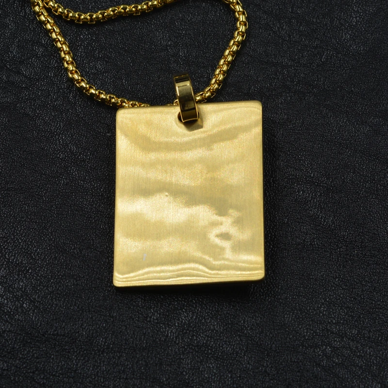 Ожерелье с подвеской в стиле хип-хоп фианитом из нержавеющей стали золотого