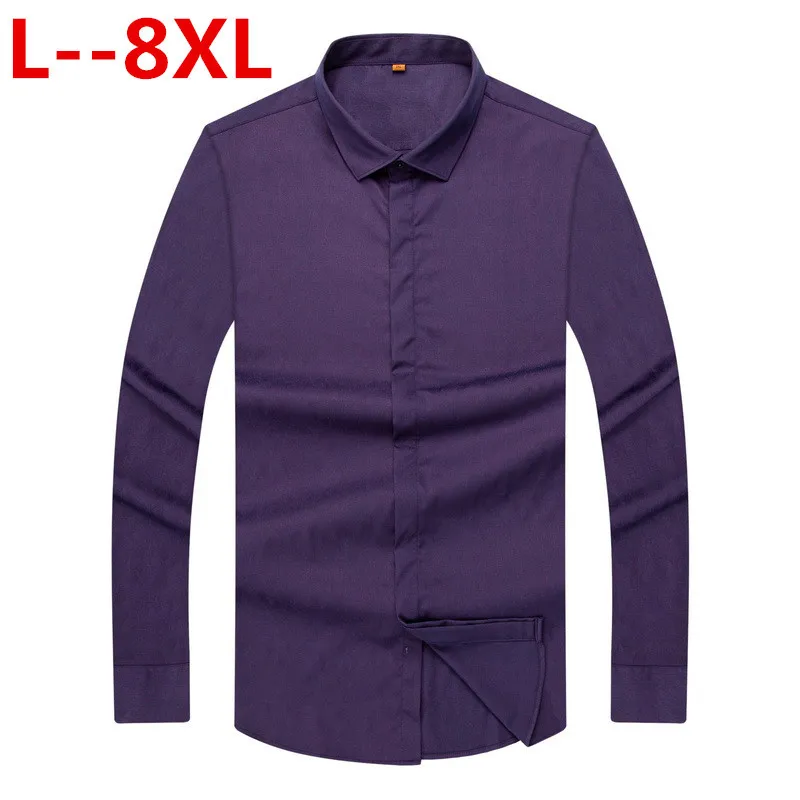 Мужская рубашка большого размера 8XL 6XL 5XL 4XL брендовая мужская высокого качества с