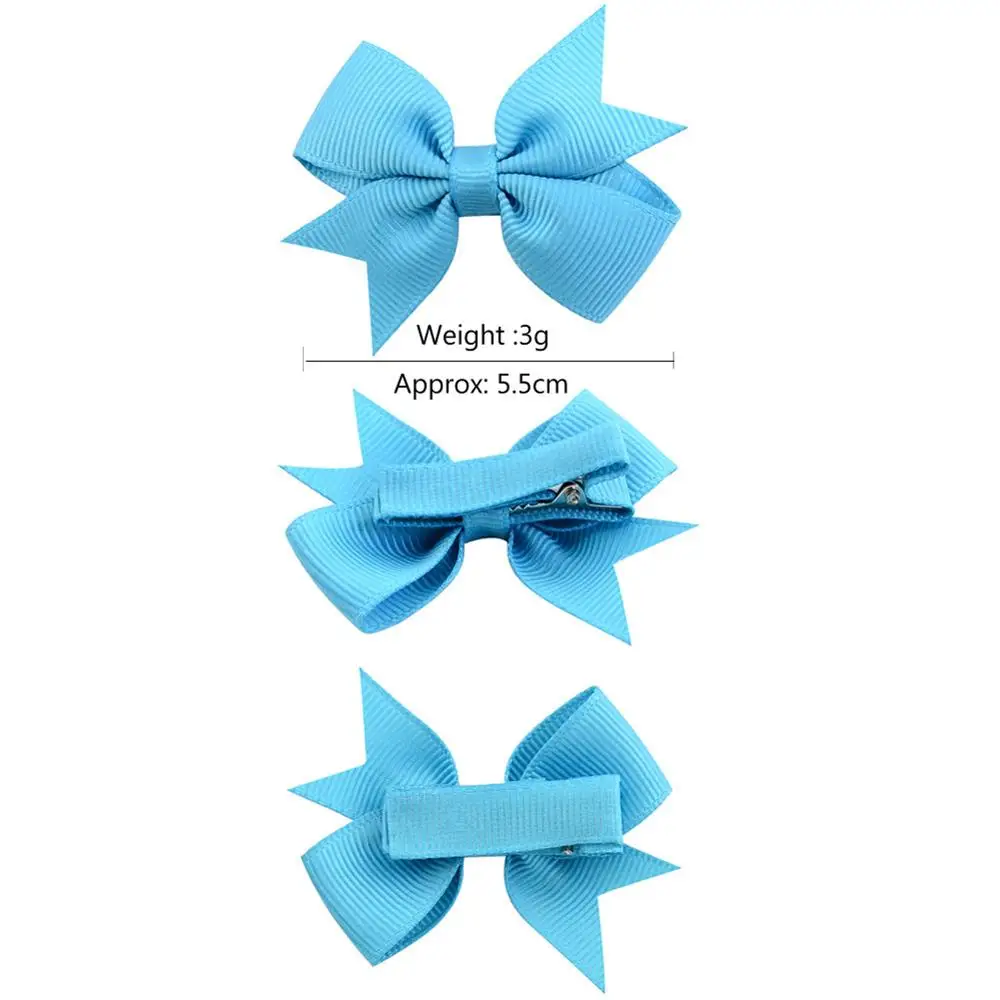 

10Pcs/Lot Colorful Handmade Solid Grosgrain Ribbon Bow-knot Hairpins Girls Princess Bow Tie Hair Clip Kids Hairgrips Accessories