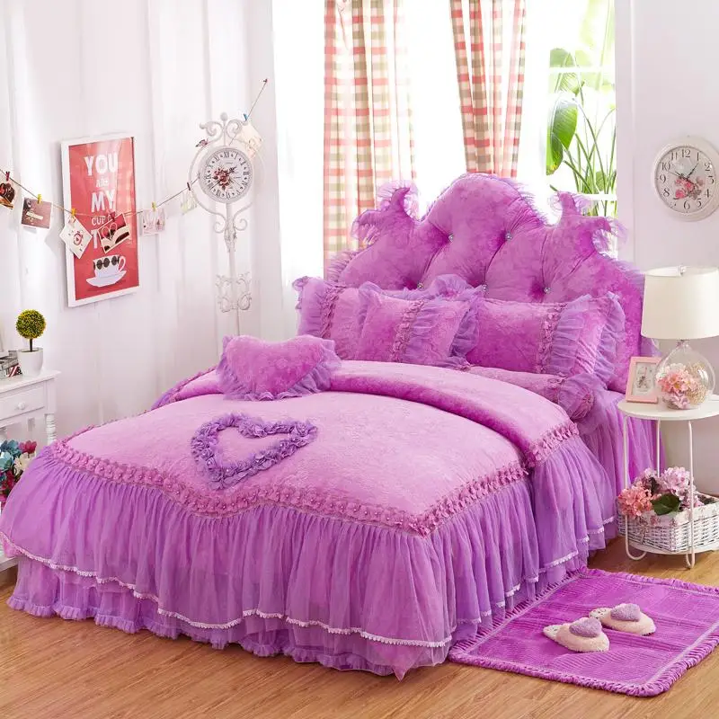 Комплект кружевного постельного белья принцессы зимний комплект из плотного