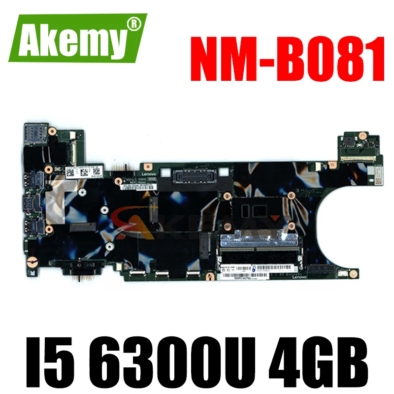 

Akemy NM-B081 For Lenovo Thinkpad T470S Notebook Motherboard CPU I5 6300U 4GB RAM 100% Test Work FRU 01ER350 01ER353