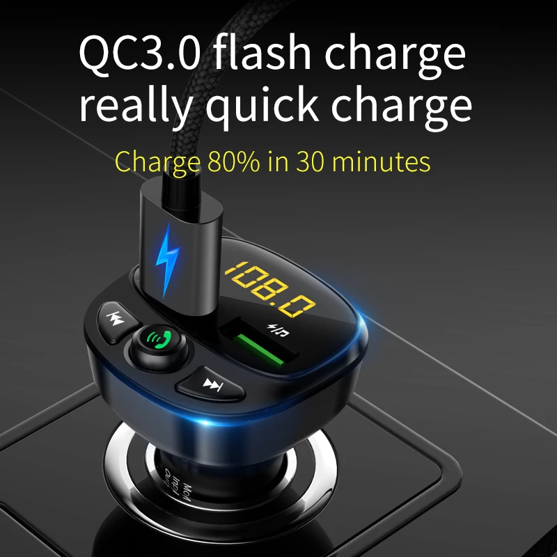 Автомагнитола QC3.0 Snelle Autolader Fm-zender Bluetooth двойной Usb-кабель мобильный автоматический