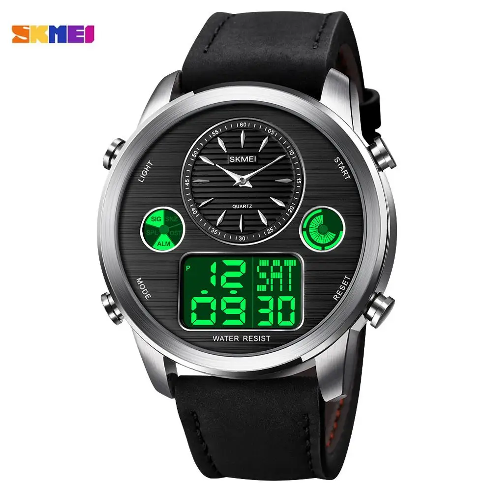 SKMEI Повседневное светодиодный светильник кварцевые часы цифровые спортивные