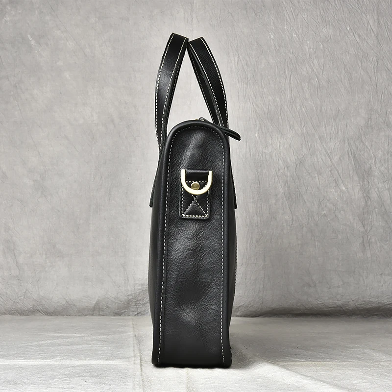 Casual Men Handbag Genuine Leather Men's Bag Shoulder Vintage Briefcase Original Handmade For 13 Inch Laptop NUPUGOO |