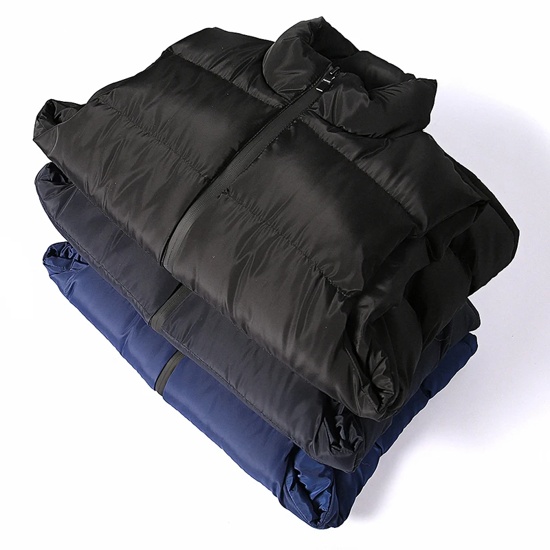 Plus Size 9XL Vest Jackets Men Winter Puffer Waist Coat Casual Men's Sleeveless Jacket Waistcoat Warm Vests Coat Male Black Blue