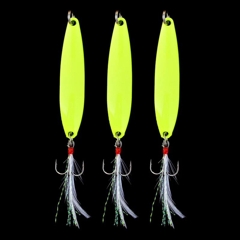 Светящиеся рыболовные приманки в виде ложки 1 шт. металлическая желтая мигалка