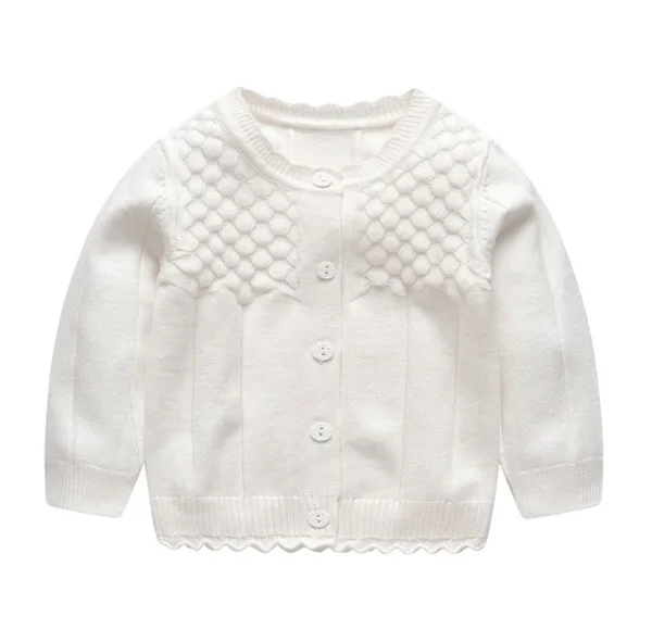 

New baby girl fashion embossed knit cardigan sweater
