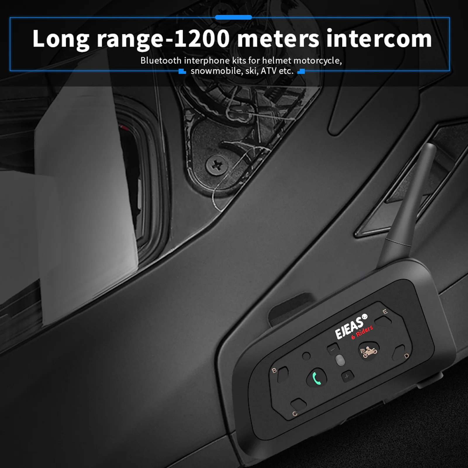 

EJEAS V6 Pro 1200M Motorcycle Helmet Bluetooth Intercom Headset For Referee 6 Users Motorcycle Bluetooth Intercom Headset