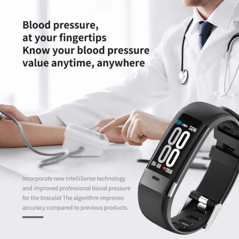 Смарт браслет с пульсометром и тонометром водостойкий|Смарт-браслеты| |