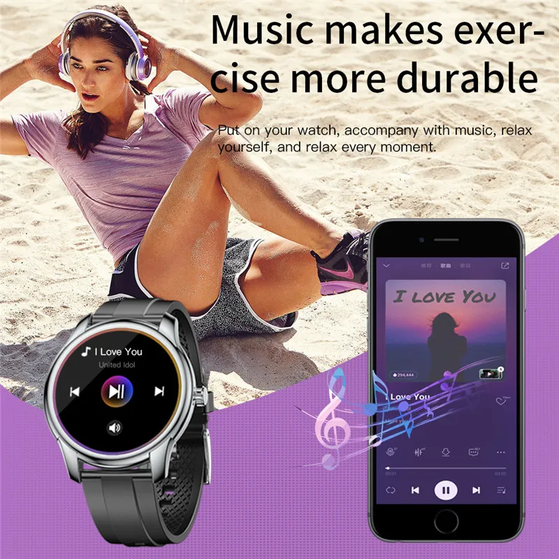 

Smart Watch W9 1.3 INCH HD Full Round Touch IP68 Waterproof For Men Women Heart Rate Blood Pressure Smartwatch GT2 Fitness