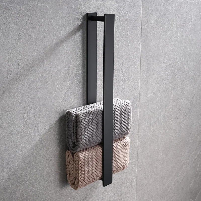 

40CM Bathroom Shelf Towel Hanger Punch-Free Wall Mounted Stainless Steel Towel Rack Towel Holder Storage