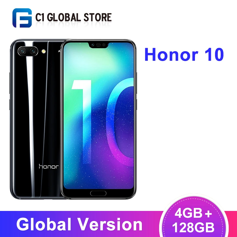 Глобальная версия Honor 10 4 Гб 128 ГБ мобильный телефон Kirin 970 четыре ядра 5 84 дюйма FHD